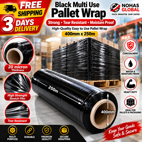 Black pallet wrap - x, 250m