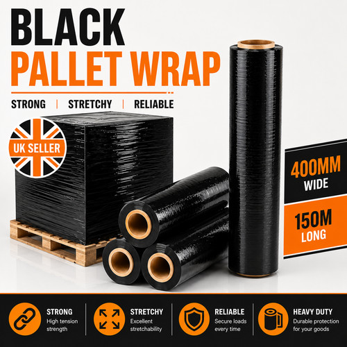 Black pallet wrap 400mm - pallet,