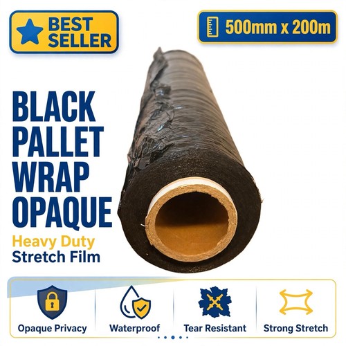 Black pallet wrap 500mm - pallet,