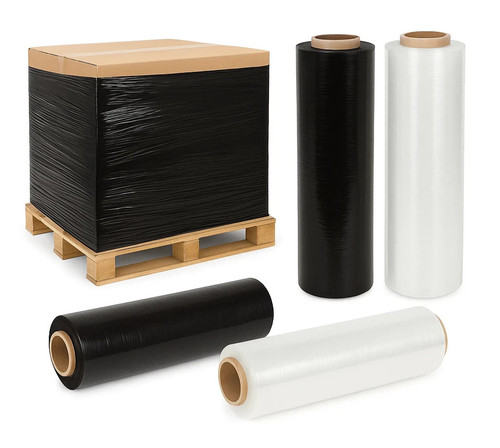 Clear black pallet wrap - clear/black,